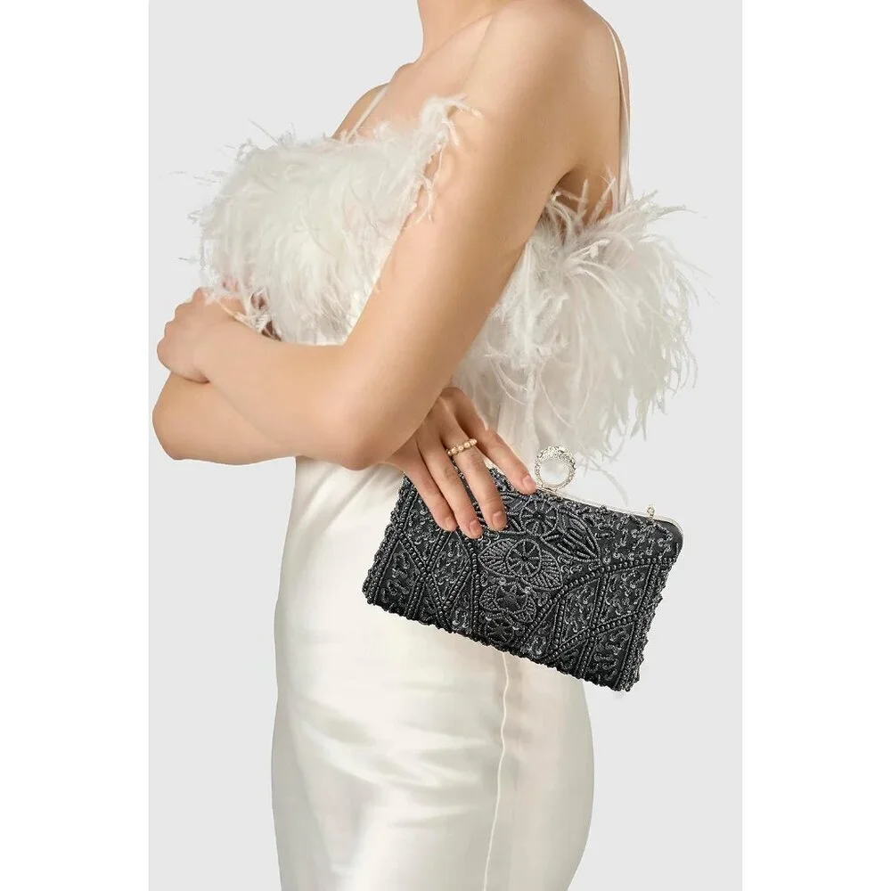 Evening Clutch Purses for Women Satin Beaded Sequin 1920s Gatsby Style